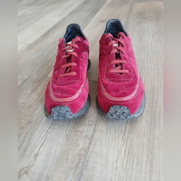 Comme des Garcons CDG x Spalwart Velvet Tempo Sneakers in Burgundy Red. Size 40 - Picture 5 of 10